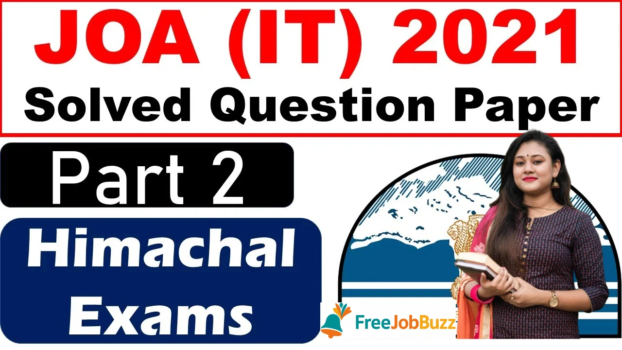 HPPSC JOA IT Previous Year Question Paper 2021, HP JOA IT Previous Year Question Paper Solved, HPSSC JOA IT Solved Question Papers, Cskhpkv palampur paper joa it solved paper 2021