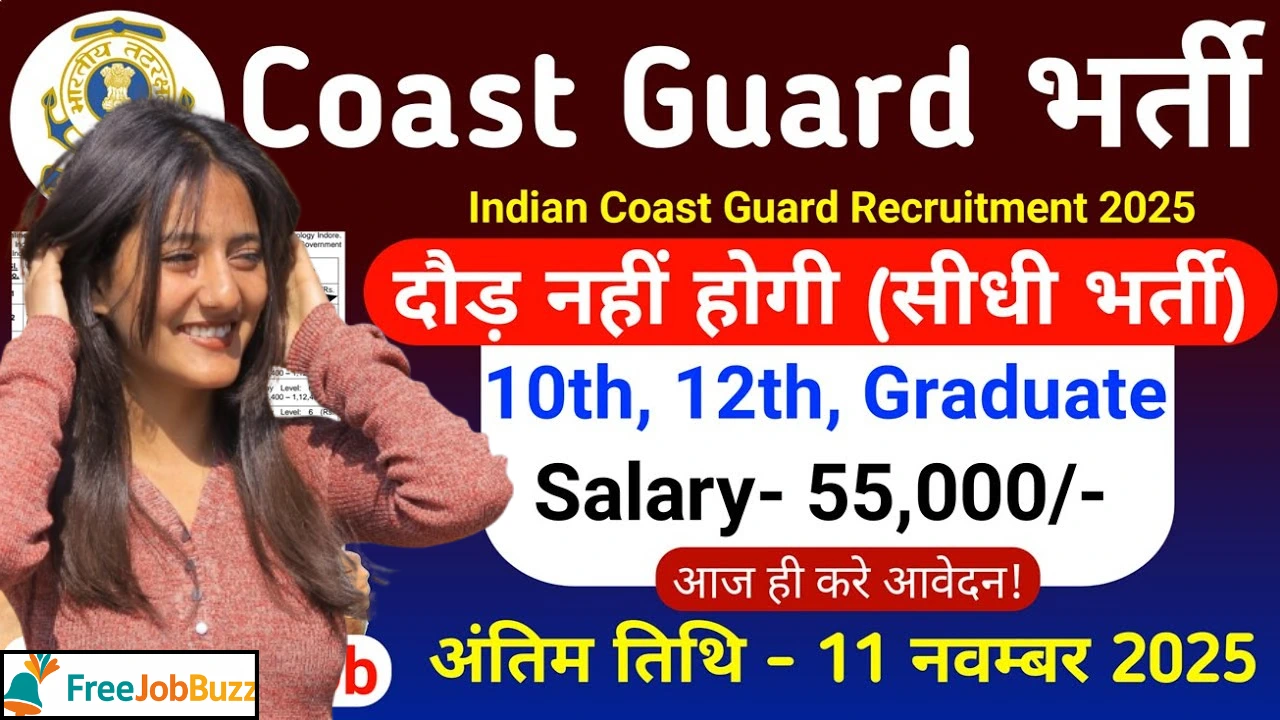 Indian Coast Guard Bharti 2025 for all Male and Female