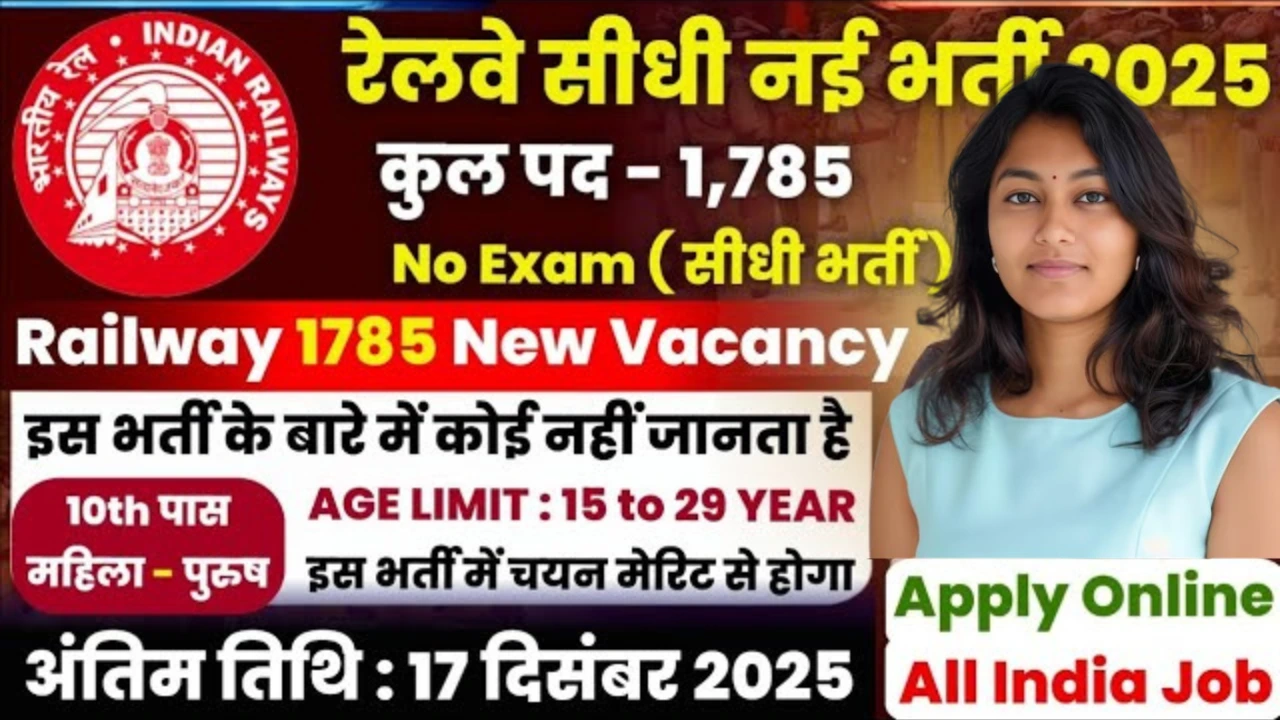 Railway Recruitment 2025 for 10th Pass Without Exam