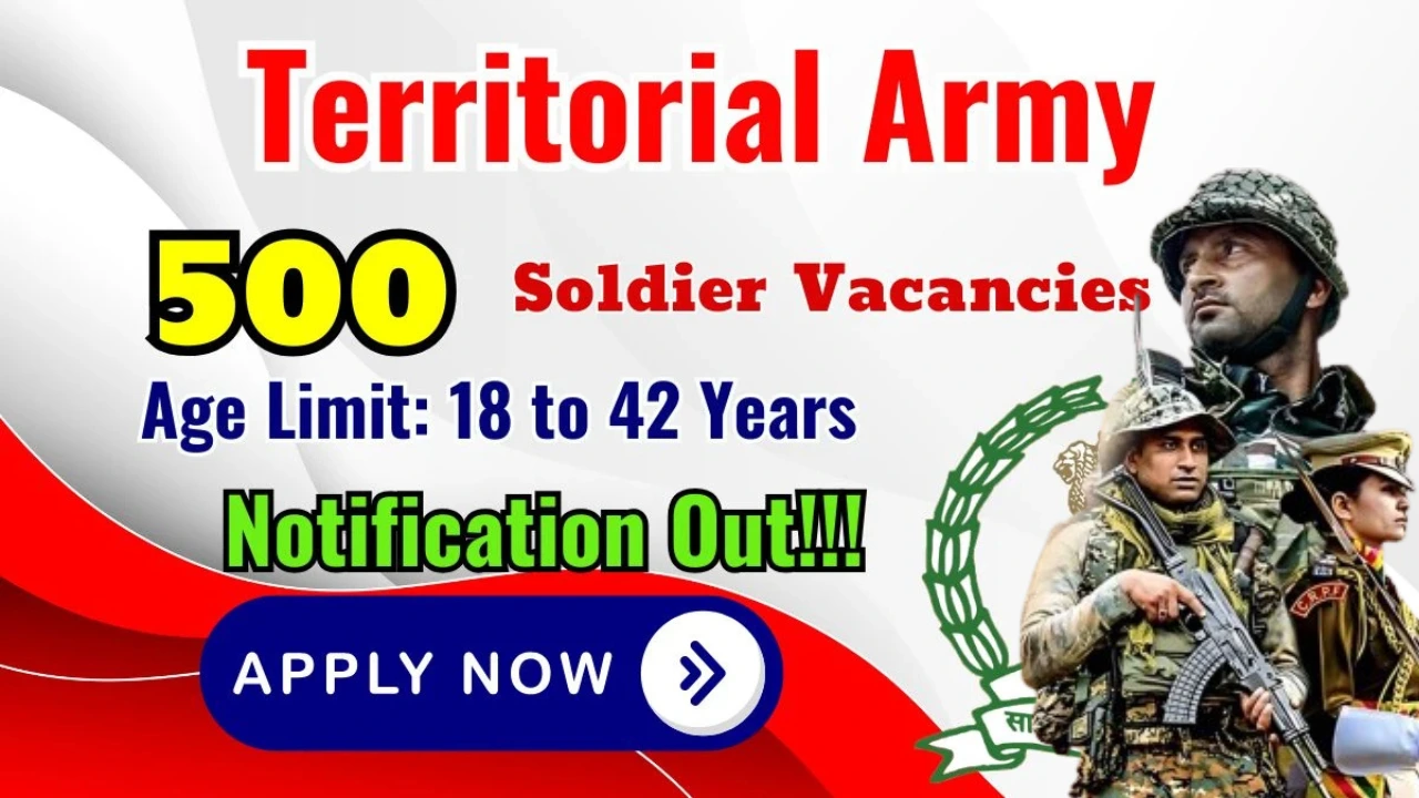 Territorial Army Soldier Bharti 2026 for 8th 10th 12th Pass