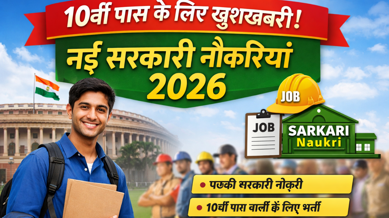 Good News for 10th Pass Candidates – Government Job Opportunities 2026, no exam government jobs