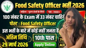 Food Safety Officer Recruitment 2026 for 10th 12th Pass