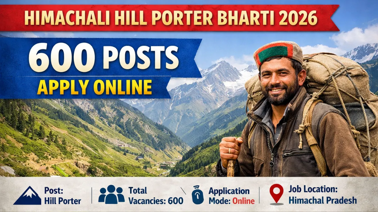 Himachal Hill Porter Bharti 2026 for 600 Posts
