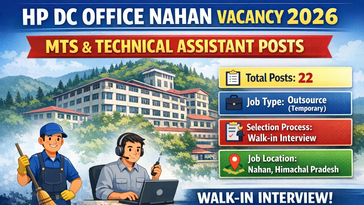 HP DC Office Nahan Vacancy 2026 for MTS & Technical Assistant