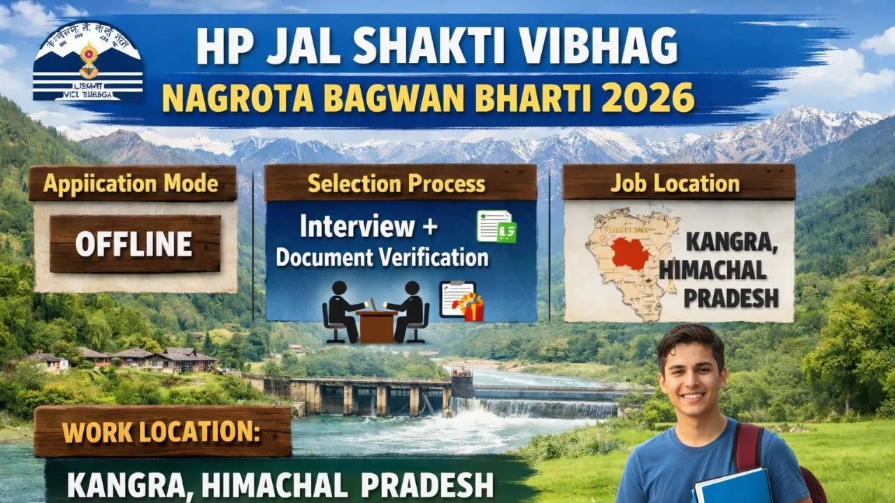 HP Jal Shakti Vibhag Nagrota Bagwan Bharti 2026 for Para Pump Operator