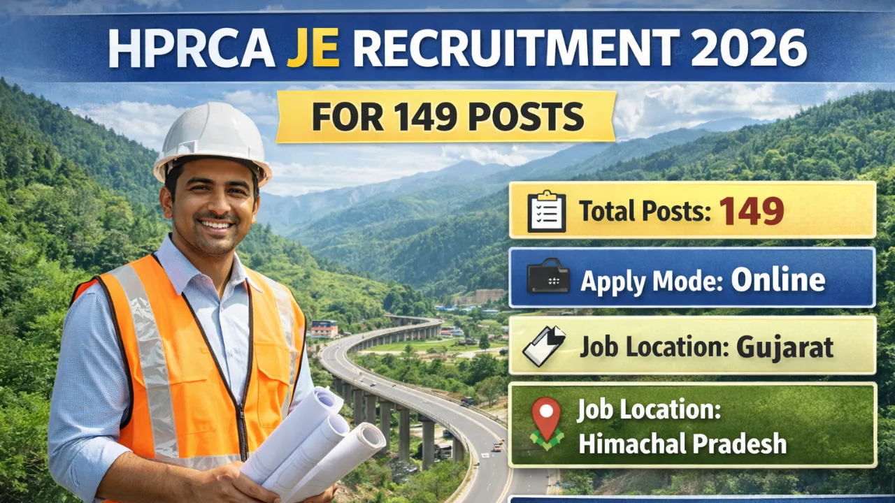 HPRCA JE Recruitment 2026 for 149 Posts