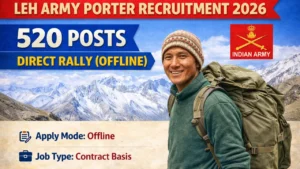 Leh Army Porter Recruitment 2026 for 520 Posts for 10th Pass