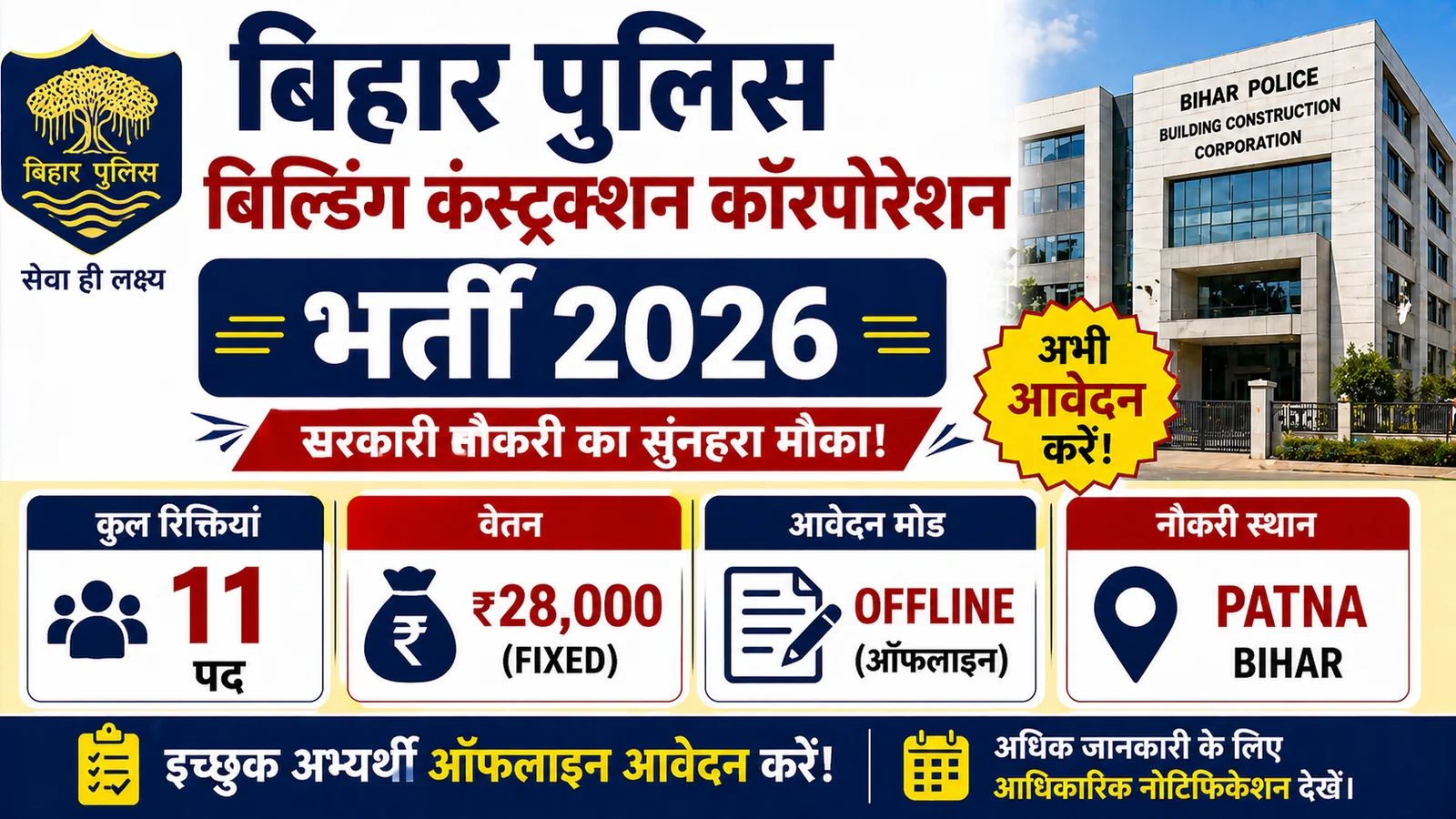 Bihar Police Building Construction Corporation Bharti 2026