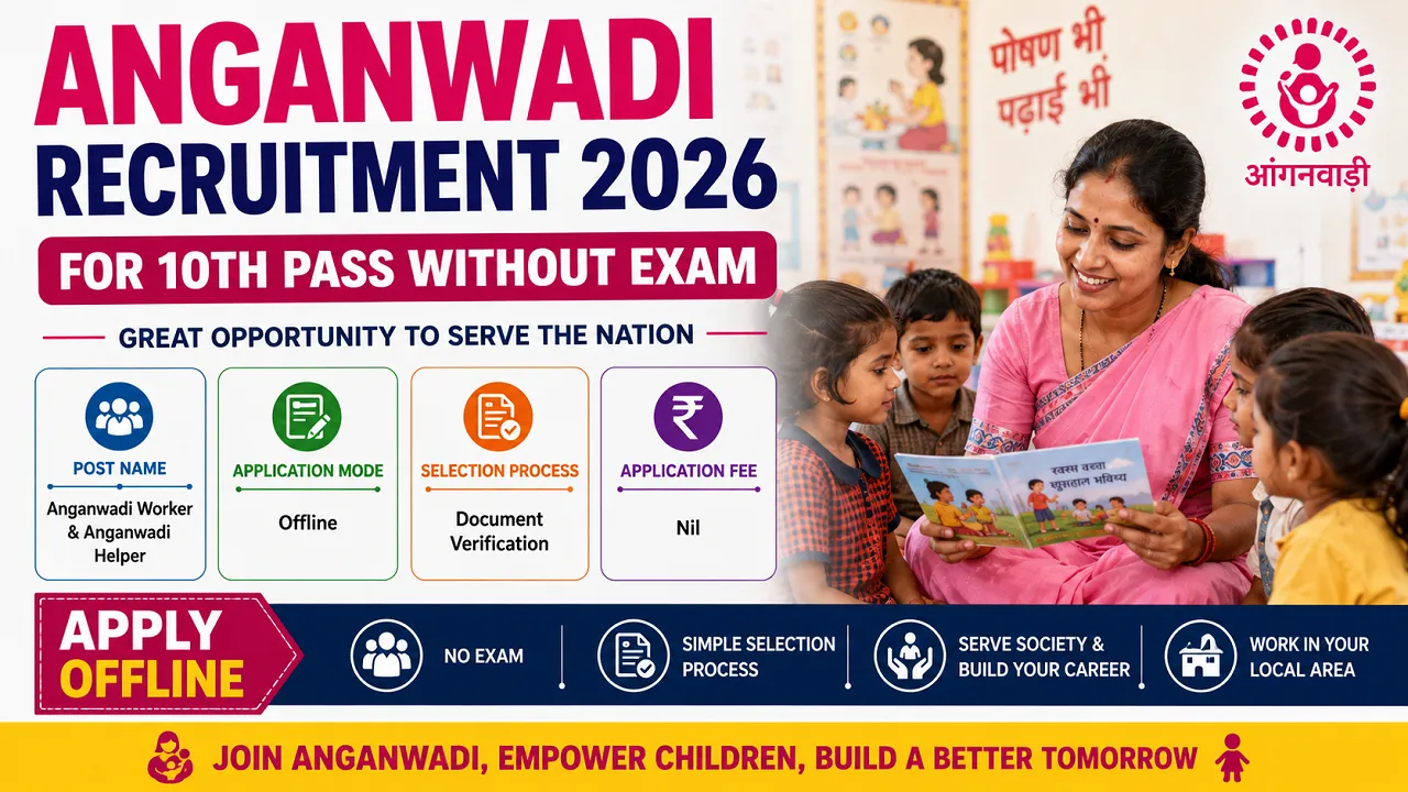 Anganwadi Recruitment 2026 for 10th Pass without Exam