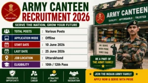 Army Canteen Recruitment 2026 for 10th Pass without Exam