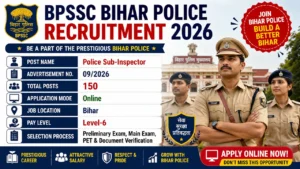 BPSSC Bihar Police Recruitment 2026 for 150 Sub-Inspector Posts