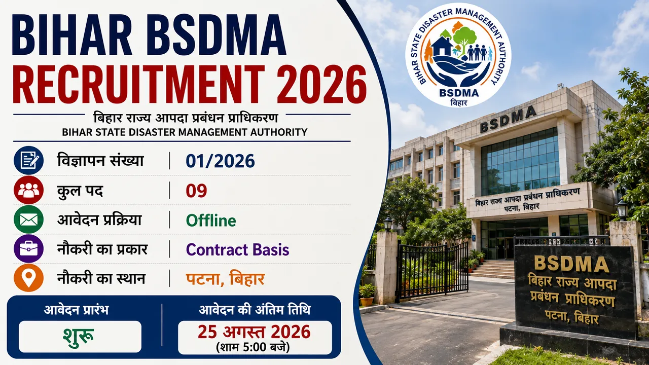 Bihar BSDMA Recruitment 2026