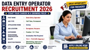 Data Entry Operator Recruitment 2026 For Fresher