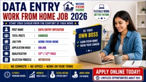 Data Entry Work From Home Job 2026 for 10th Pass without Exam
