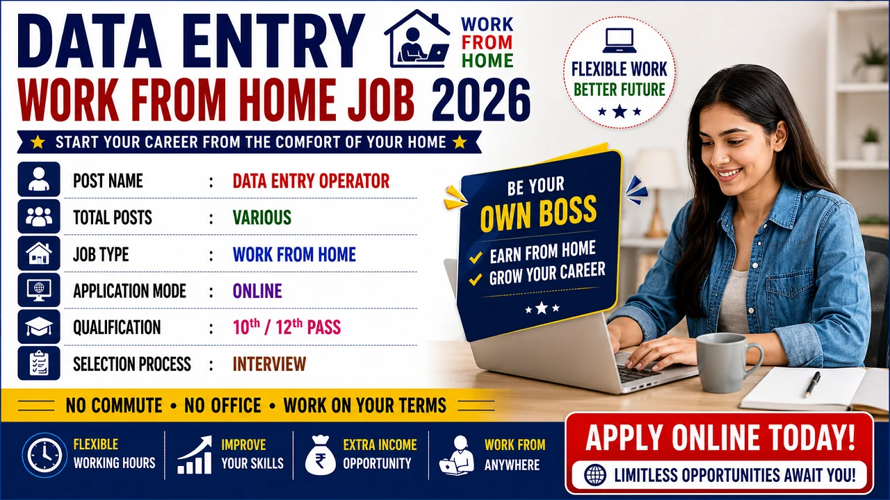 Data Entry Work From Home Job 2026 for 10th Pass without Exam
