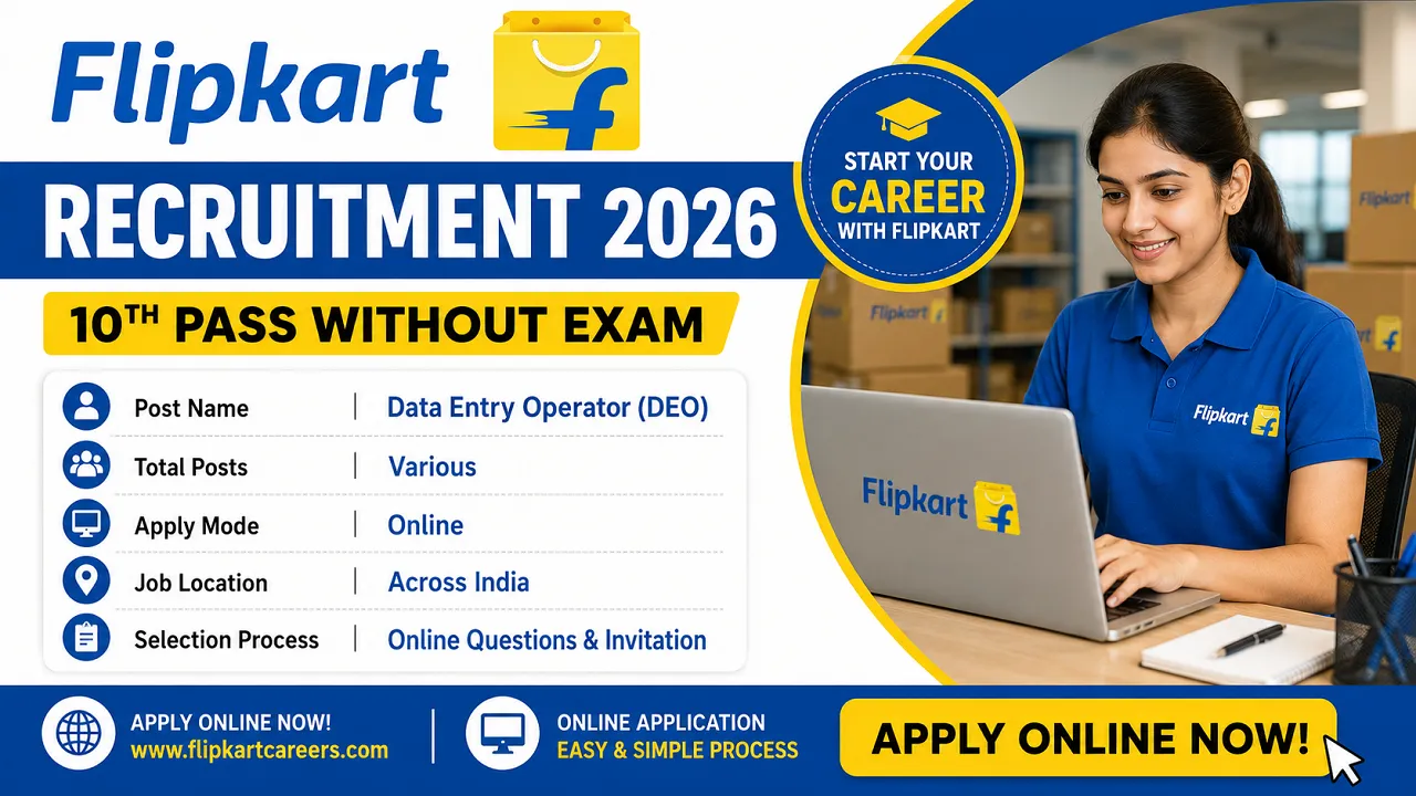 Flipkart Data Entry Operator Recruitment 2026 Official Website PDF