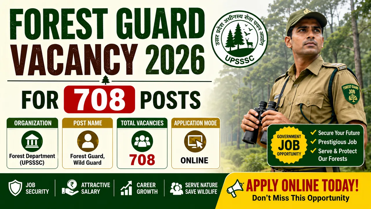 Forest Guard Recruitment 2026 for 708 Post for 10th Pass