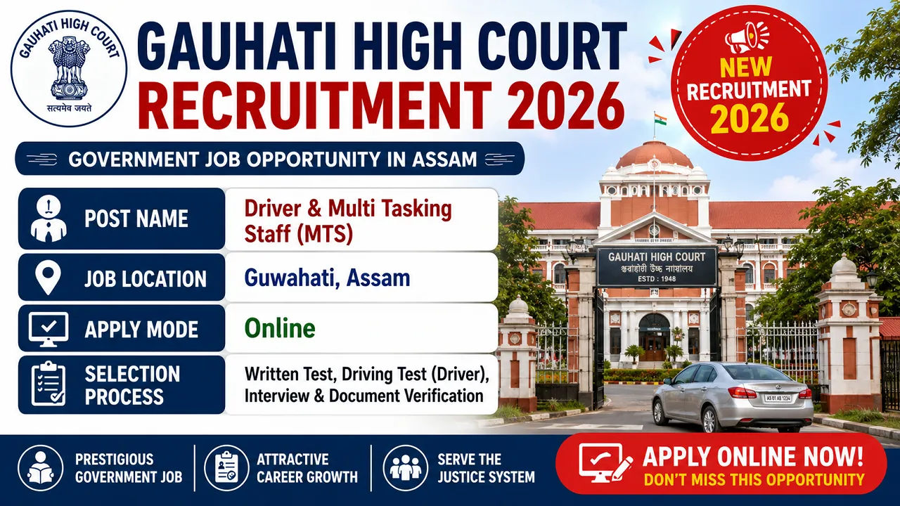 Gauhati High Court Recruitment 2026 for Driver and Multi Tasking Staff