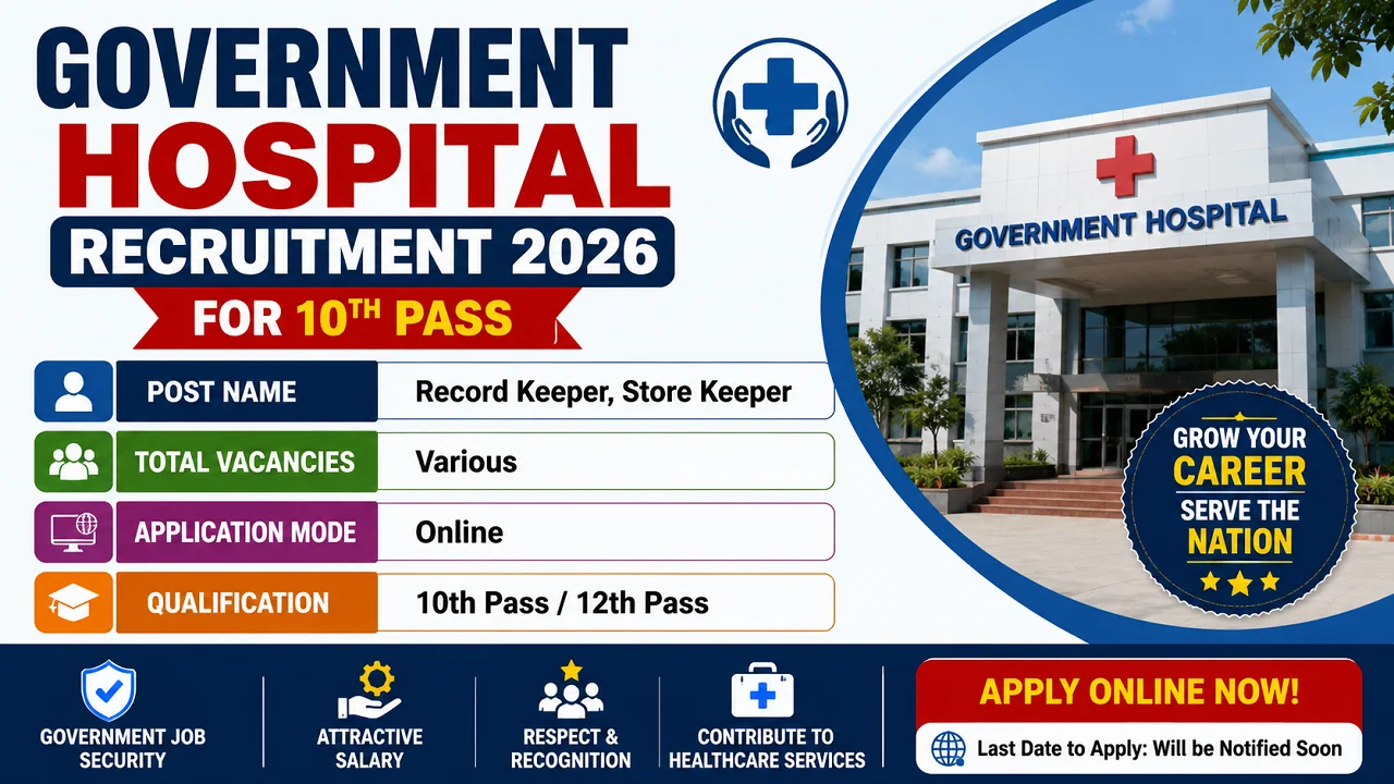 Government Hospital Recruitment 2026 for 10th Pass