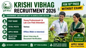 Krishi Vibhag Recruitment 2026 for 10th Pass without Exam