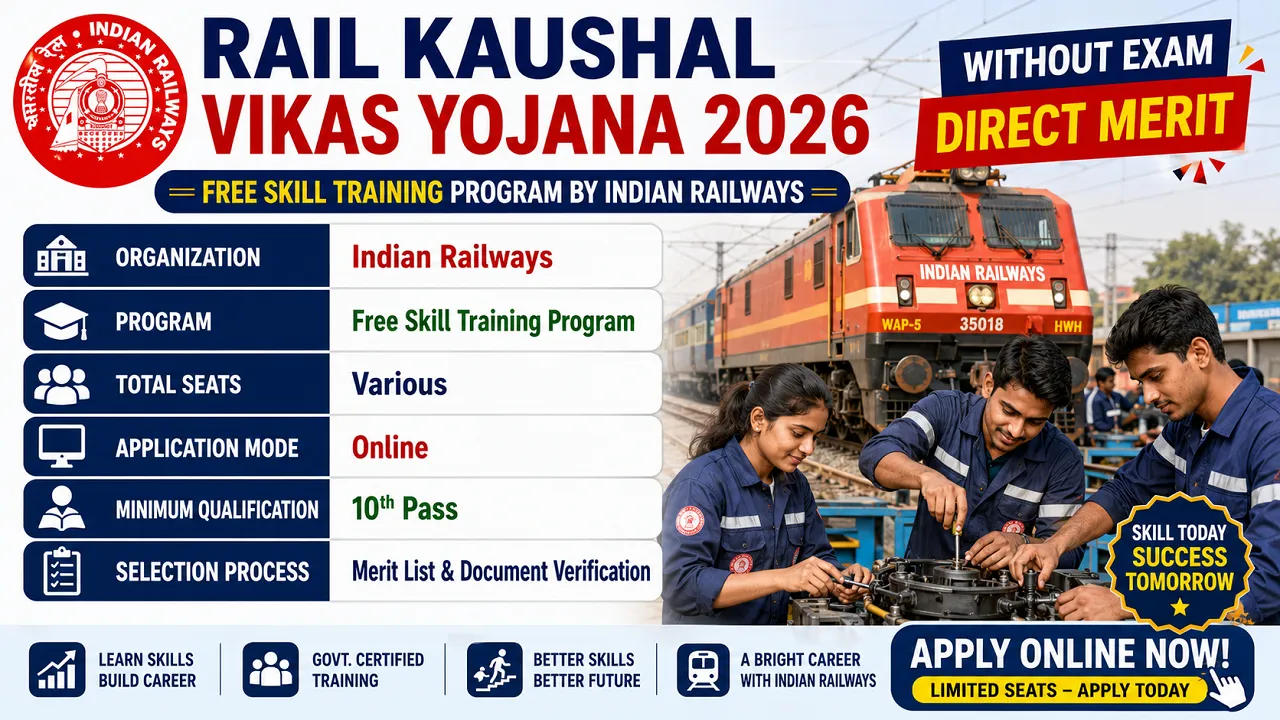Rail Kaushal Vikas Yojana 2026 Without Exam Direct Merit
