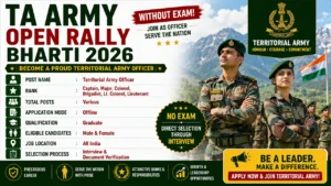 TA Army Open Rally Bharti 2026 without Exam