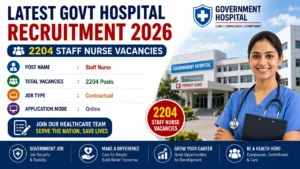 Govt Hospital Recruitment 2026 for 2204 Staff Nurse