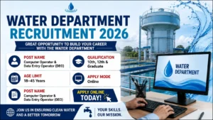 Water Department Recruitment 2026 for Computer Operator and Data Entry Operator